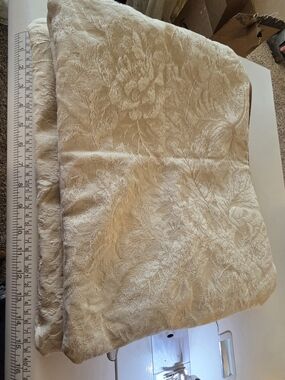 Elegant Handmade Cream Damask Jacquard Multipurpose Bags- Floral Pattern